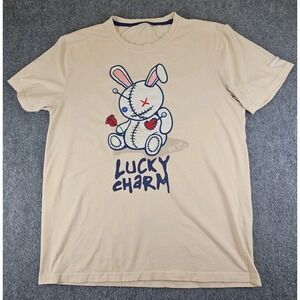 BKYS "Lucky Charm" Emrodidered Mens Size M/L Shirt Tan No Stains Or Wear 1410